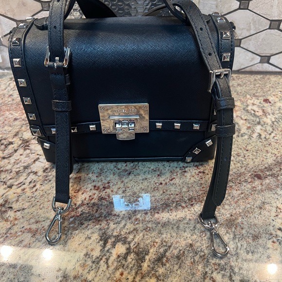 Michael Kors - Black Studded Handbag - Picture 3 of 8